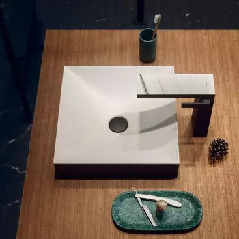 Hansgrohe AXOR Suite Aufsatzwaschtisch 400x400mm eckig wei&szlig;/mattschwarz (42003670)