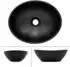 ML-Design Aufsatzwaschbecken Keramik Oval Schwarz Matt 410x335x145mm