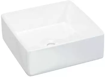 vidaXL Aufsatzwaschbecken Quadratisch Wei&szlig; Keramik 37x37x13cm (153341)
