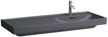 Laufen Meda Einbauwaschbecken Ablage links 1200x460mm 3 Hahnl&ouml;cher Matt Graphit (H8171197581081)