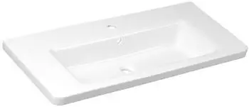Sapho City Waschbecken 1013x182x460mm, Überlauf, Hahnloch, Weiß (KE100)