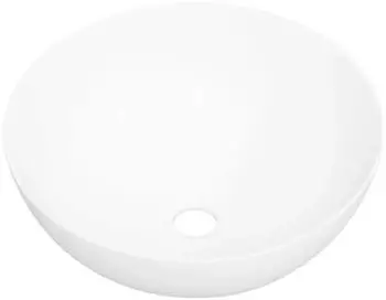 vidaXL Aufsatzwaschbecken Rund Keramik Wei&szlig; 36x15cm (153343)