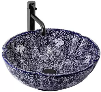 Rea Sevilla Round Aufsatzwaschbecken 425x425x150mm Keramik Blau (REA-U7505)