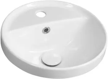 Sapho YUVA Einbauwaschbecken Keramik, Ø38cm, weiß, mit Überlauf (TU0652)