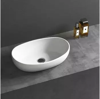 Bernstein TWA85 Aufsatzwaschbecken Mineralguss oval weiß matt 50x32x14cm (22822)