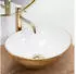 Rea Sofia Aufsatzwaschbecken oval 40.9x34.5cm weiß-gold (REA-U0456)