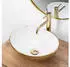 Rea Sofia Aufsatzwaschbecken oval 40.9x34.5cm weiß-gold (REA-U0456)