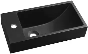 Sapho ARIANA Gussmarmor-Waschtisch 50x25cm, links, schwarz matt (SM012B)