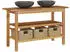 vidaXL Waschtisch Massivholz Teak, Schwarzes Marmorbecken (3096579)