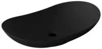 Doporro - Aufsatzwaschbecken 63x36,5x14cm Schwarz Matt Aus Gussmarmor Inkl.