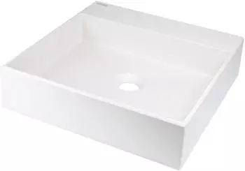 Deante Correo Aufsatzwaschbecken quadratisch 40x40cm Weiß Granit (CQRAU4S)