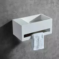 Wandwaschbecken Bernstein Ba2105 Mineralguss 35,5x20x16cm Wei&szlig; Matt Mit