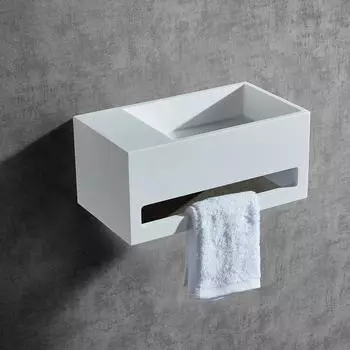 Bernstein BA2105 Wandwaschbecken Mineralguss Weiß Matt 35,5x20x16cm