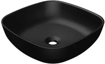 Steinberg Serie 440 Aufsatzwaschtisch eckig Solid Surface schwarz matt 400x400mm (4406113S)