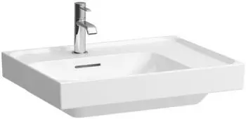 Laufen Meda Einbauwaschbecken, Ablage rechts, 600x460mm, 3 Hahnl&ouml;cher, Wei&szlig; mit LCC (H8171114001081)