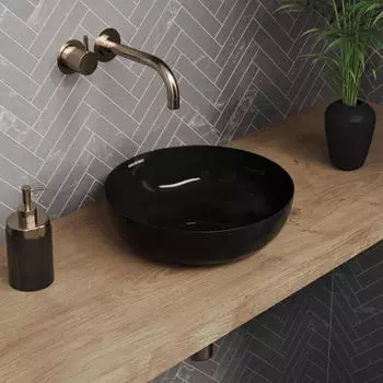 Kaldewei Miena Waschtisch-Schale rund &Oslash;31cm, schwarz, Perl-Effekt (911406003701)