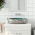 vidaXL Aufsatzwaschbecken Oval Mehrfarbig 59x40x15cm Keramik (155085)
