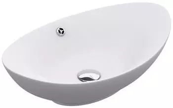 doporro Br&uuml;ssel 818 Aufsatzwaschbecken Oval Keramik Wei&szlig; Matt 59x38x19cm (Br818)