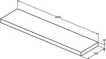 Ideal Standard T4000Y6 Konsole Conca 200x50,5x8cm Eiche