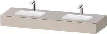 Duravit Qatego Einbauwaschtisch links und rechts mit Konsole 160x55 cm taupe matt (QA4695091910000)