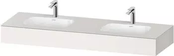 Duravit Qatego Einbauwaschtisch links und rechts mit Konsole 160x55 cm wei&szlig; supermatt (QA4695084840000)