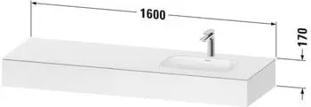 Duravit Qatego Einbauwaschtisch rechts mit Konsole 160x55 cm wei&szlig; matt (QA4694018180000)