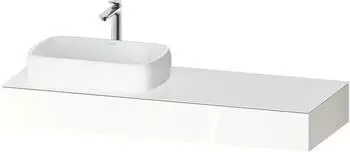 Duravit Qatego Konsolen mit Ausschnitt links 140x55 cm wei&szlig; hochglanz (QA4803022220000)