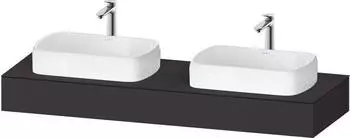 Duravit Qatego Konsolen mit zwei Ausschnitten 160x55 cm graphit supermatt (QA4808080800000)