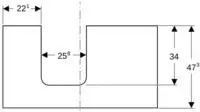 Geberit ONE WT-Pl. Aus li f&uuml;r AWT Schalenform 90x3x47cm, lava matt