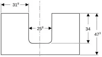 Geberit ONE Ausschnitt mittig f&uuml;r Aufsatzwaschtisch Schalenform 90 cm lava / lackiert matt (505.273.00.3)