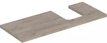 Geberit ONE Ausschnitt rechts f&uuml;r Aufsatzwaschtisch Schalenform 120 cm nussbaum hickory / melamin holzstruktur (505.315.00.6)