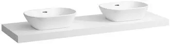 Laufen Lani Waschtischplatte, Ausschnitt links und rechts, 1570x495x65mm, H4046941122601, Wei&szlig; matt