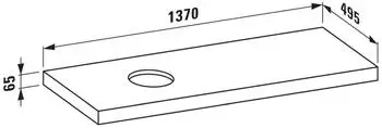 Laufen Lani Waschtischplatte, Ausschnitt links, 1370x495x65mm, H4046821122671, Wildeiche