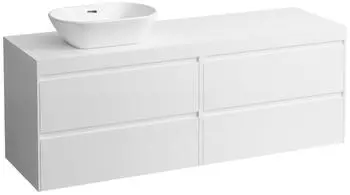 Laufen Lani Waschtischplatte wei&szlig; matt 1 Ausschnitt links, 1570x495x580mm, H4045921129991, Multicolor
