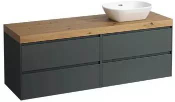Laufen Lani Waschtischplatte wildeiche 1 Ausschnitt rechts, 1570x495x580mm, H4065931122661, Verkehrsgrau