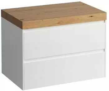Laufen Lani Waschtischplatte wildeiche 785x495x580mm, H4065501122611, Wei&szlig; gl&auml;nzend