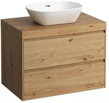 Laufen Lani Waschtischplatte wildeiche 1 Ausschnitt mittig, 785x495x580mm, H4065511122671, Wildeiche