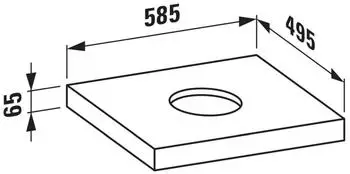 Laufen Lani Waschtischplatte, mittige Ausschnitt, 585x495x65 mm, H4046411122671, Wildeiche