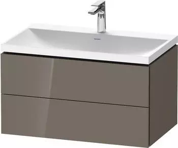 Duravit L-Cube c-shaped Badm&ouml;bel-Set 800 mm flannel grey hochglanz/flannel grey hochglanz (LC6951O89890000)