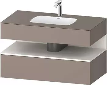 Duravit Qatego Einbauwaschtisch mit Unterbau 1000 mm mit Nischenbeleuchtung basalt matt (QA4786084430010)