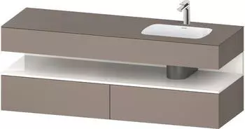 Duravit Qatego Einbauwaschtisch mit Unterbau 1600 mm basalt matt (QA4796022430000)