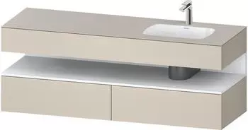 Duravit Qatego Einbauwaschtisch mit Unterbau 1600 mm taupe supermatt (QA4796018830000)
