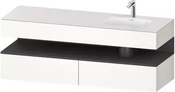 Duravit Qatego Einbauwaschtisch mit Unterbau 1600 mm wei&szlig; hochglanz (QA4796049220000)
