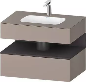 Duravit Qatego Einbauwaschtisch mit Unterbau 800 mm mit Nischenbeleuchtung basalt matt (QA4785080430010)