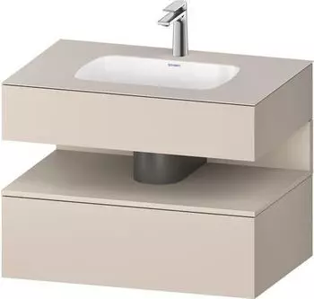 Duravit Qatego Einbauwaschtisch mit Unterbau 800 mm mit Nischenbeleuchtung taupe (QA4785083910010)