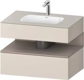 Duravit Qatego Einbauwaschtisch mit Unterbau 800 mm mit Nischenbeleuchtung taupe supermatt (QA4785043830010)
