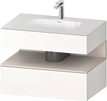 Duravit Qatego Einbauwaschtisch mit Unterbau 800 mm mit Nischenbeleuchtung wei&szlig; supermatt (QA4785091840010)