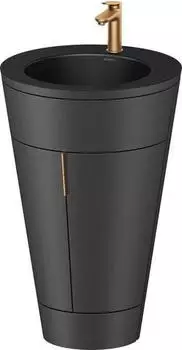 Duravit Starck 1 c-bonded Waschtischset 560 x 605 x 864 mm bodenstehend graphit seidenmatt (S19514O04580000)