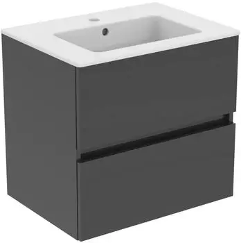 Ideal Standard Eurovit Plus Waschtisch mit Unterschrank (R0572) grau hochglanz