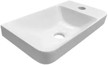 HAK Zorba Handwaschbecken 40x22cm Gussmarmor weiß (ZB402)